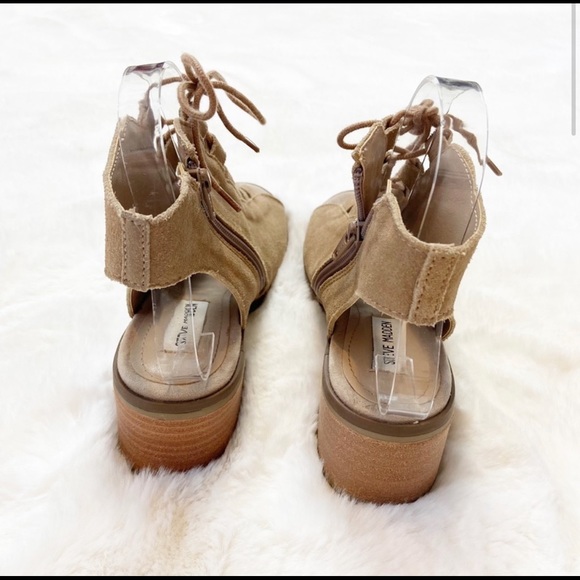 Steve Madden Aralyn Suede Open Toe Gladiator Sandals Tan Size 8M - Picture 12 of 12